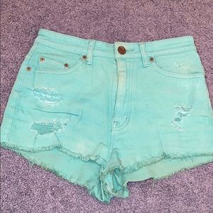 Urban Outfitters BDG High Waisted Teal Jean Shorts